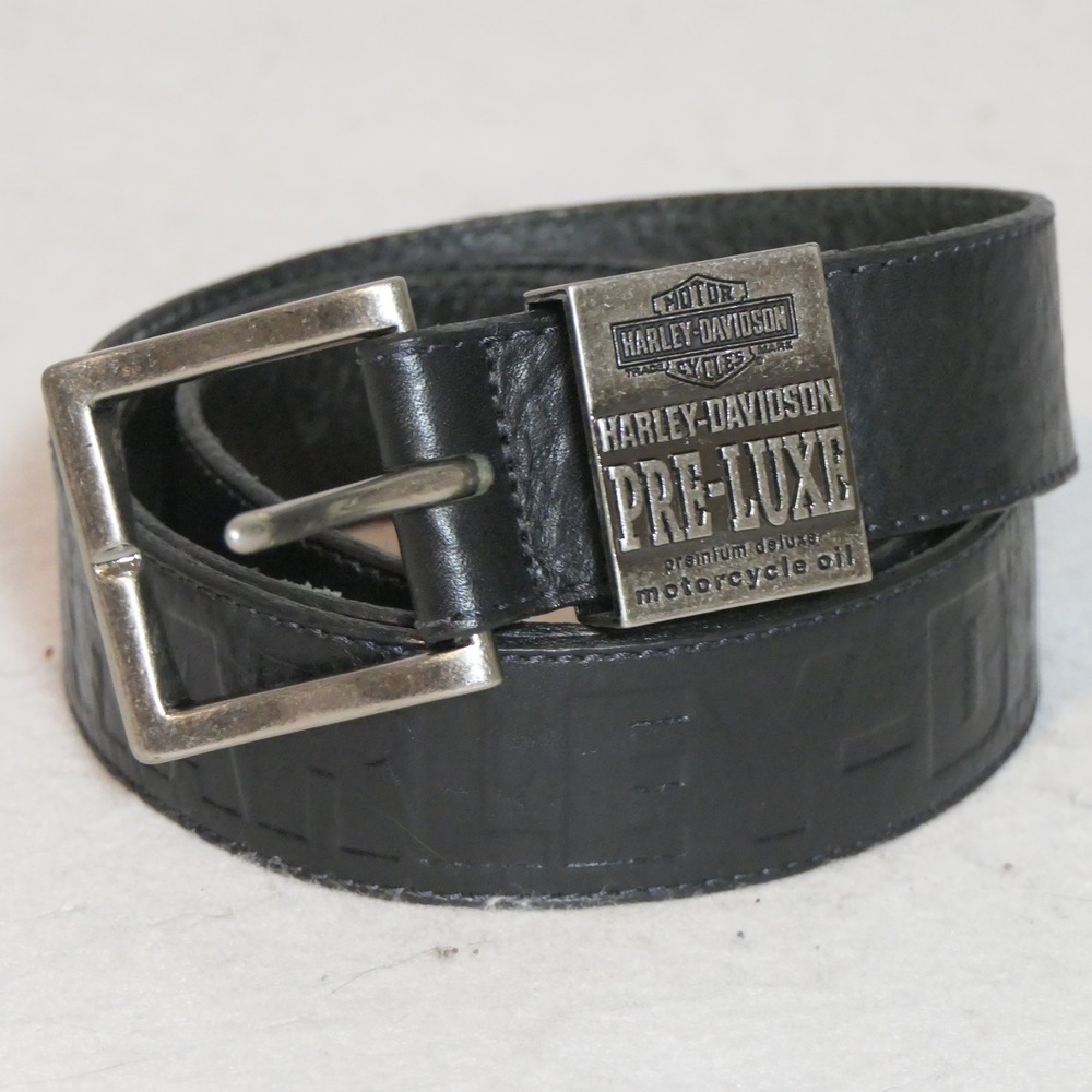 Harley-Davidson Men Belt 40 Black Pre-Luxe Leather Biker Americana Heritage Moto